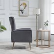 Carolina Classics Cela Gray Velvet Upholstered Wingback Chair with Gold legs
