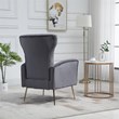 Carolina Classics Cela Gray Velvet Upholstered Wingback Chair with Gold legs