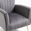 Carolina Classics Cela Gray Velvet Upholstered Wingback Chair with Gold legs