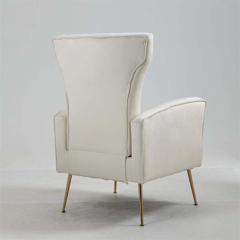 Cream velvet wingback online chair