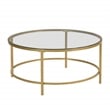 Carolina Classics Verazano Glass Top 36 In Round Coffee Table in Gold