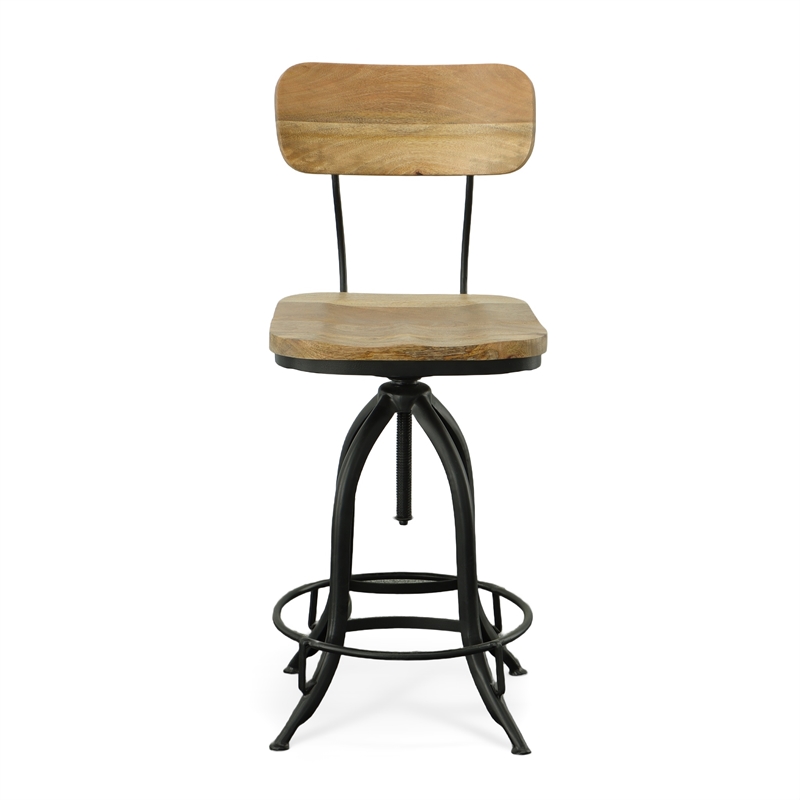 Carolina Classics Mason Adjustable Stool in Natural/Black