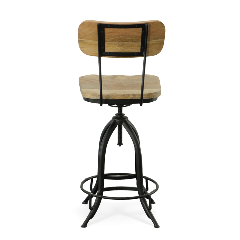 Carolina Classics Mason Adjustable Stool in Natural/Black