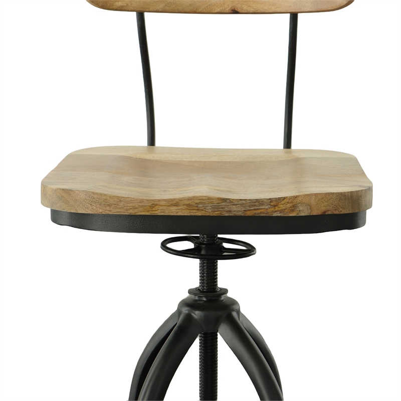 Carolina Classics Mason Adjustable Stool in Natural/Black