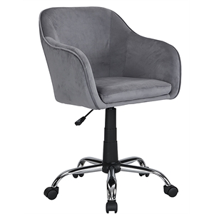 carolina classics saunderson desk chair in gray velvet