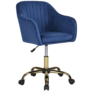 carolina classics antoccino desk chair in blue velvet