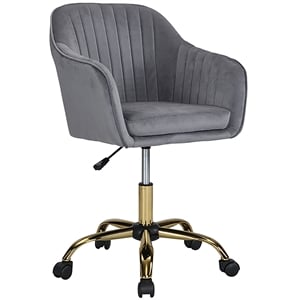 carolina classics antoccino desk chair in gray velvet