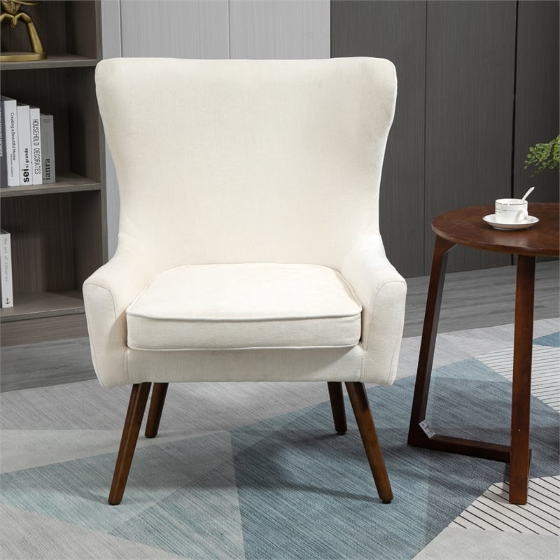 Carolina Classics Claudie Wing Back Accent Chair in Beige