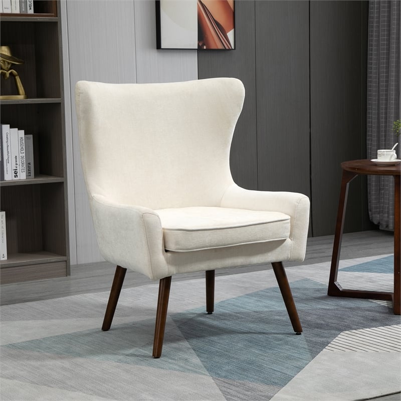 Carolina Classics Claudie Wing Back Accent Chair in Beige