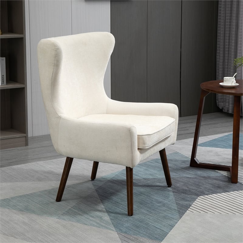 Carolina Classics Claudie Wing Back Accent Chair in Beige