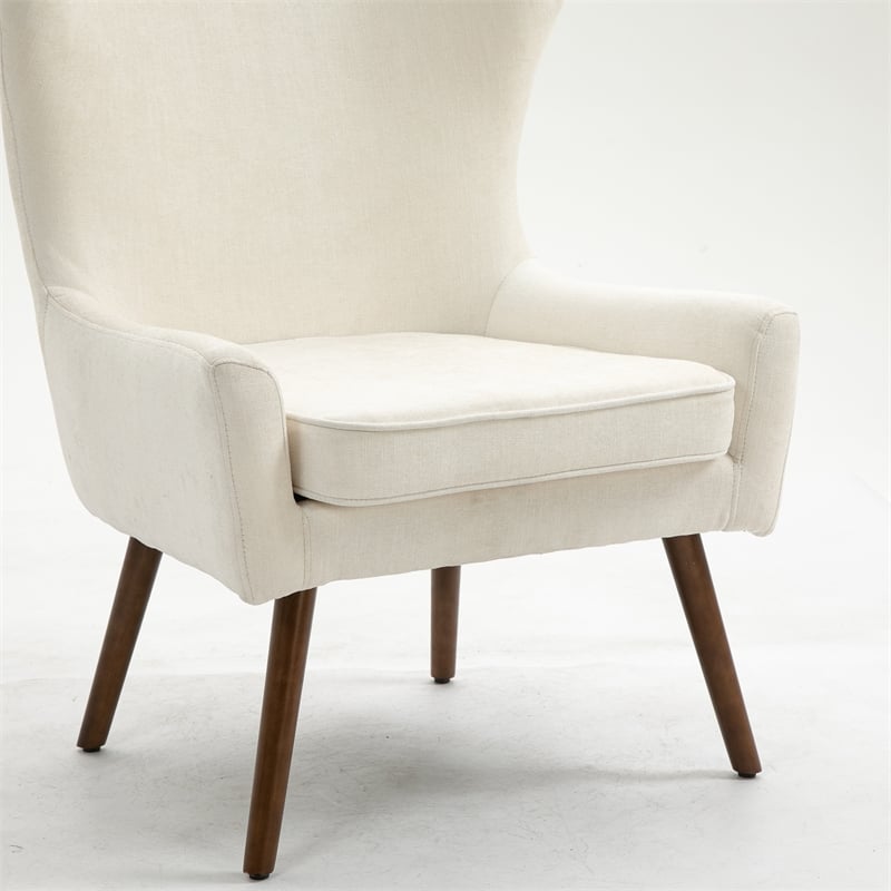 Carolina Classics Claudie Wing Back Accent Chair in Beige