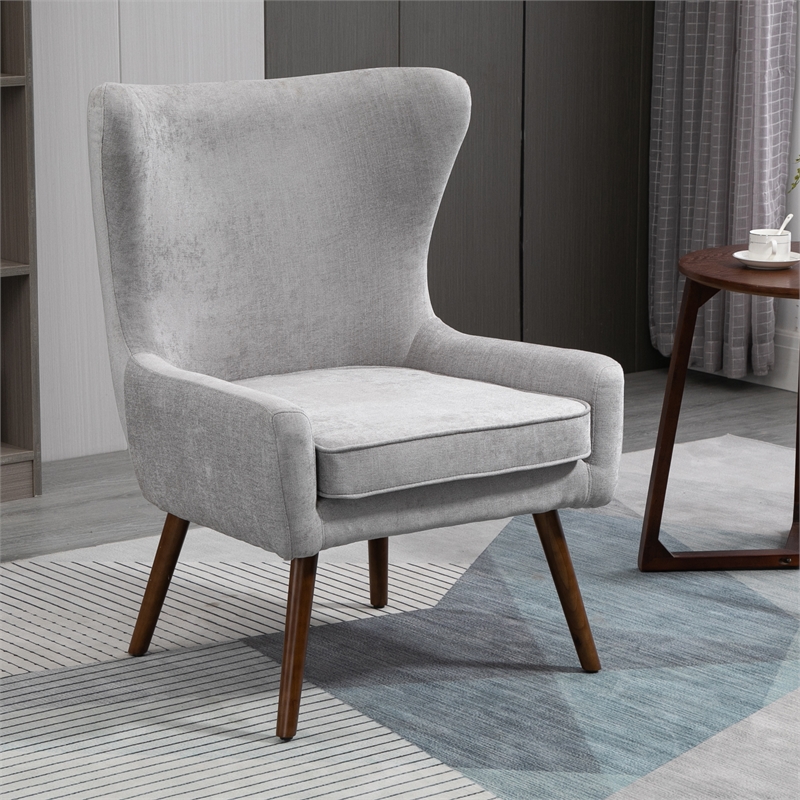 Carolina Classics Claudie Wing Back Accent Chair in Gray