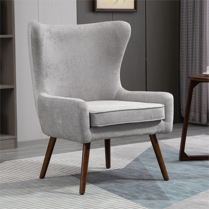 Carolina Classics Claudie Wing Back Accent Chair in Gray