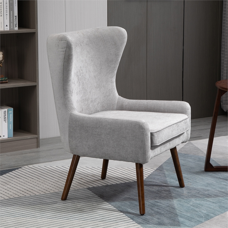 Carolina Classics Claudie Wing Back Accent Chair in Gray