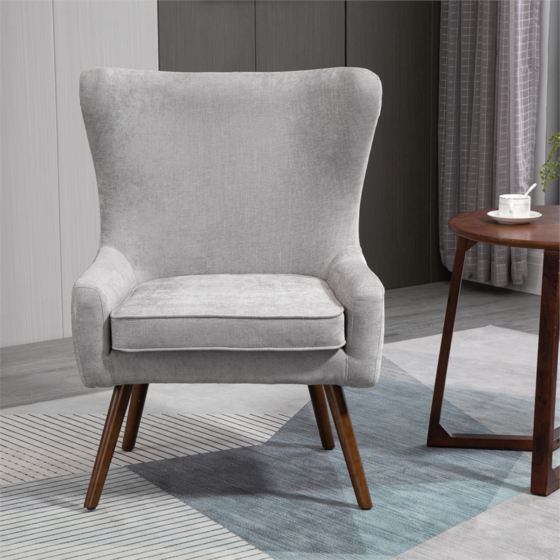 Carolina Classics Claudie Wing Back Accent Chair in Gray