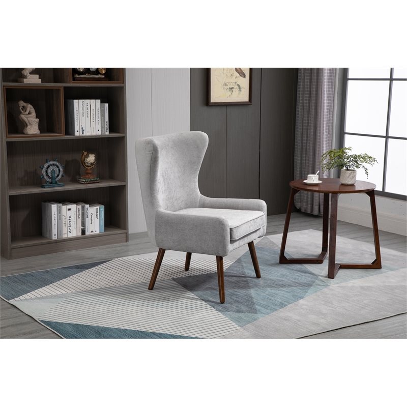 Carolina Classics Claudie Wing Back Accent Chair in Gray