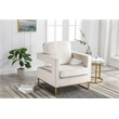 Carolina Classics Adadon 33 In Wide Velvet Upholstered Arm Chair in Cream