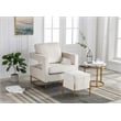 Carolina Classics Adadon 33 In Wide Velvet Upholstered Arm Chair in Cream