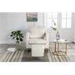 Carolina Classics Adadon 33 In Wide Velvet Upholstered Arm Chair in Cream