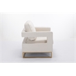 Carolina Classics Adadon 33 In Wide Velvet Upholstered Arm Chair in Cream