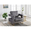Carolina Classics Adadon 33 In Wide Velvet Upholstered Arm Chair in Gray