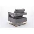 Carolina Classics Adadon 33 In Wide Velvet Upholstered Arm Chair in Gray