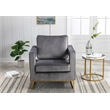 Carolina Classics Adadon 33 In Wide Velvet Upholstered Arm Chair in Gray
