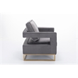 Carolina Classics Adadon 33 In Wide Velvet Upholstered Arm Chair in Gray