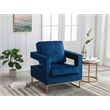 Carolina Classics Adadon 33 In Wide Velvet Upholstered Arm Chair in Navy Blue