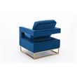 Carolina Classics Adadon 33 In Wide Velvet Upholstered Arm Chair in Navy Blue