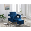 Carolina Classics Adadon 33 In Wide Velvet Upholstered Arm Chair in Navy Blue
