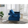 Carolina Classics Adadon 33 In Wide Velvet Upholstered Arm Chair in Navy Blue