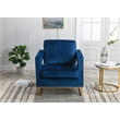Carolina Classics Adadon 33 In Wide Velvet Upholstered Arm Chair in Navy Blue