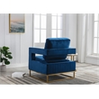Carolina Classics Adadon 33 In Wide Velvet Upholstered Arm Chair in Navy Blue