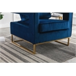 Carolina Classics Adadon 33 In Wide Velvet Upholstered Arm Chair in Navy Blue