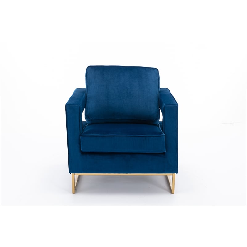 Carolina Classics Adadon 33 In Wide Velvet Upholstered Arm Chair in Navy Blue