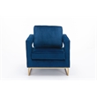 Carolina Classics Adadon 33 In Wide Velvet Upholstered Arm Chair in Navy Blue