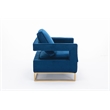 Carolina Classics Adadon 33 In Wide Velvet Upholstered Arm Chair in Navy Blue