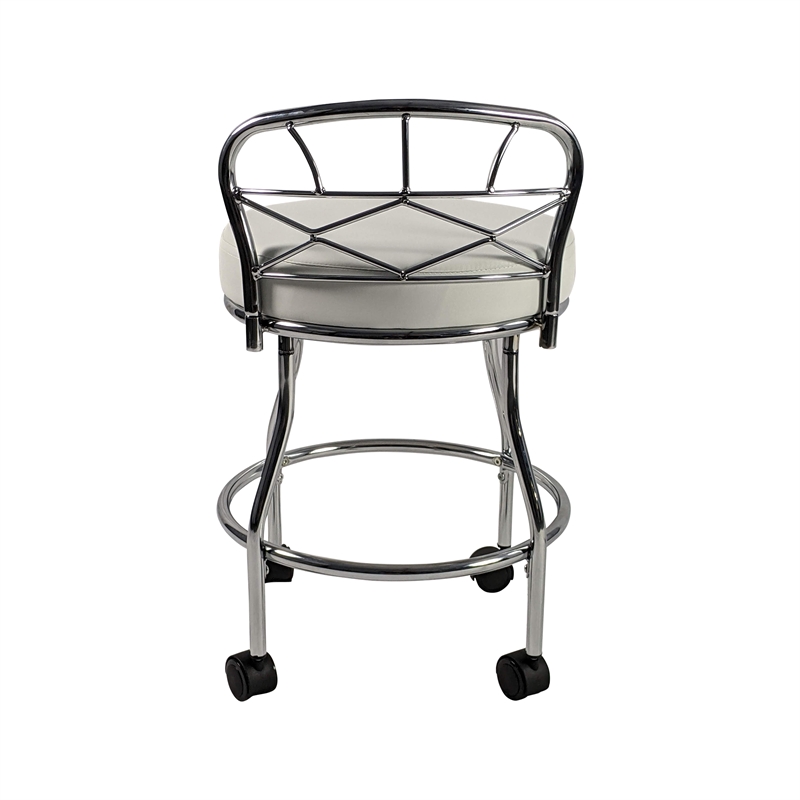 Carolina Classics Diana X-Back Vanity Bench with Casters in Chrome