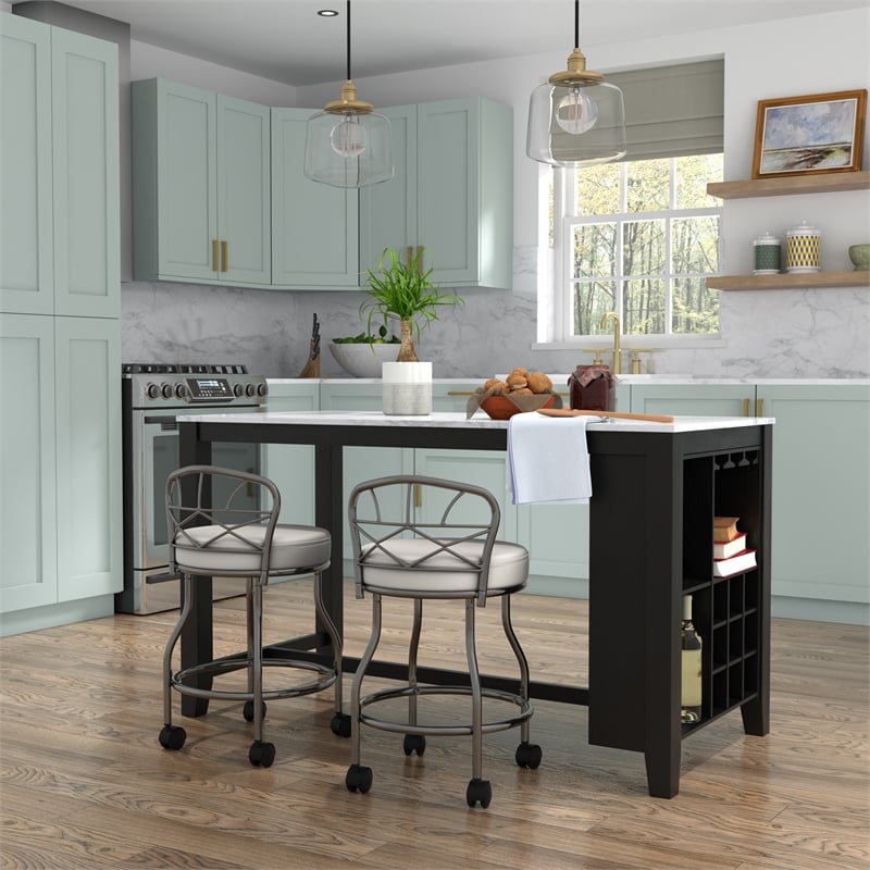 Carolina Classics Diana X-Back Vanity Bench with Casters in Chrome