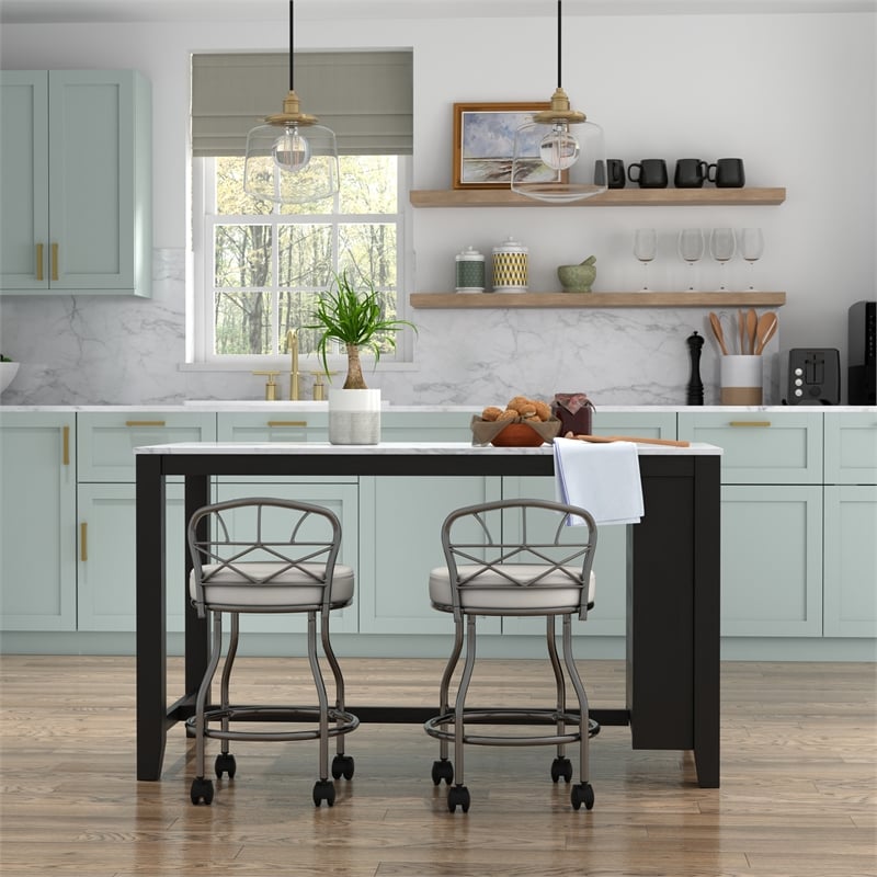 Carolina Classics Diana X-Back Vanity Bench with Casters in Chrome