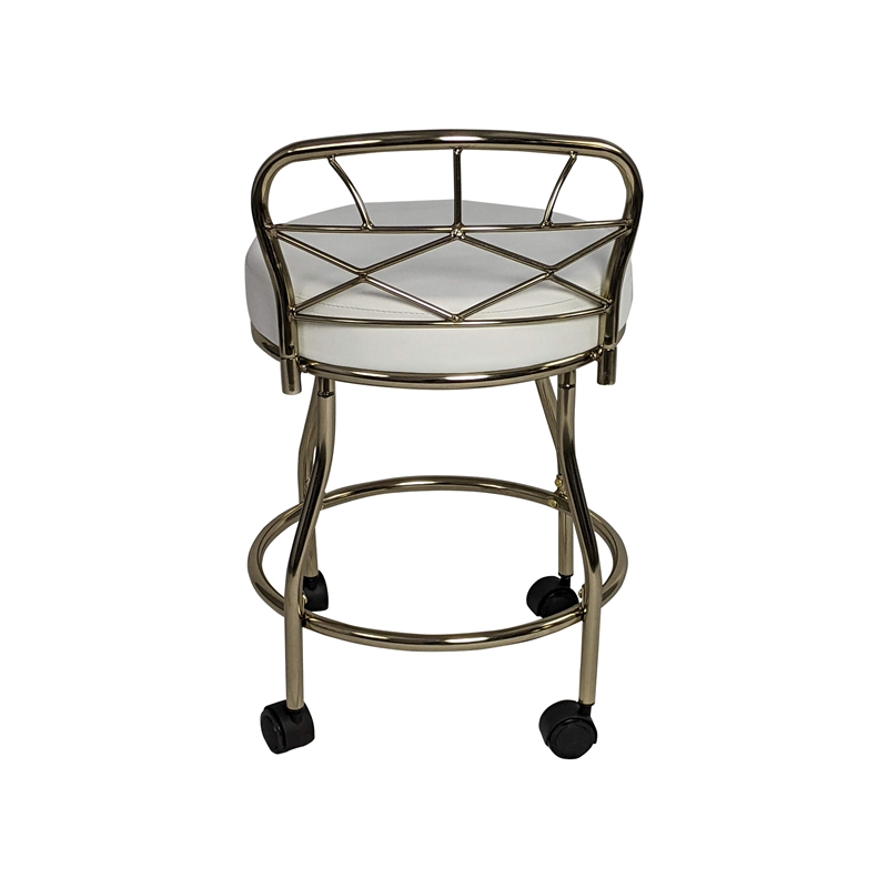 Carolina Classics Diana X-Back Vanity Bench with Casters in Gold
