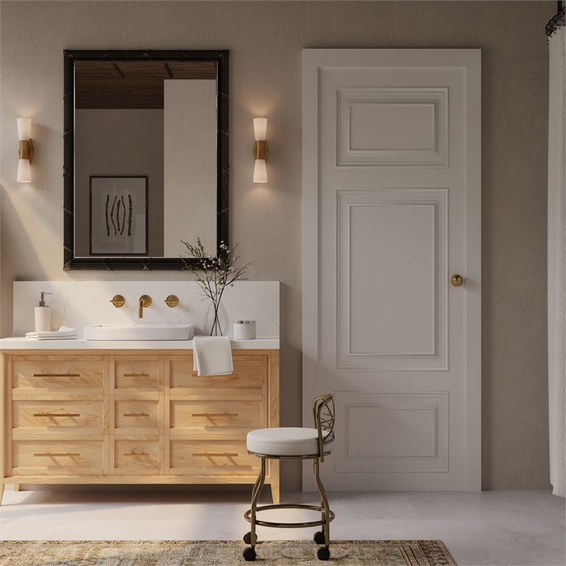Carolina Classics Diana X-Back Vanity Bench with Casters in Gold