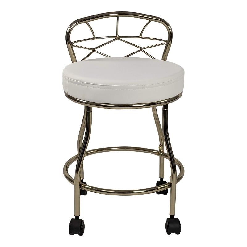 Carolina Classics Diana X-Back Vanity Bench with Casters in Gold