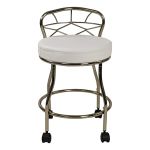 carolina classics diana x-back vanity bench with casters in gold