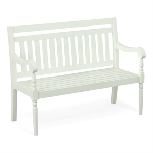 Carolina Classics Belmont Outdoor RTA Wooden Bench in White