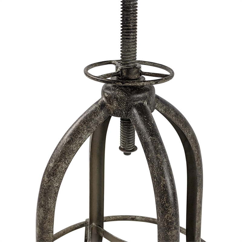 Carolina Classics Mason Adjustable Stool in Natural Driftwood/Aged Iron