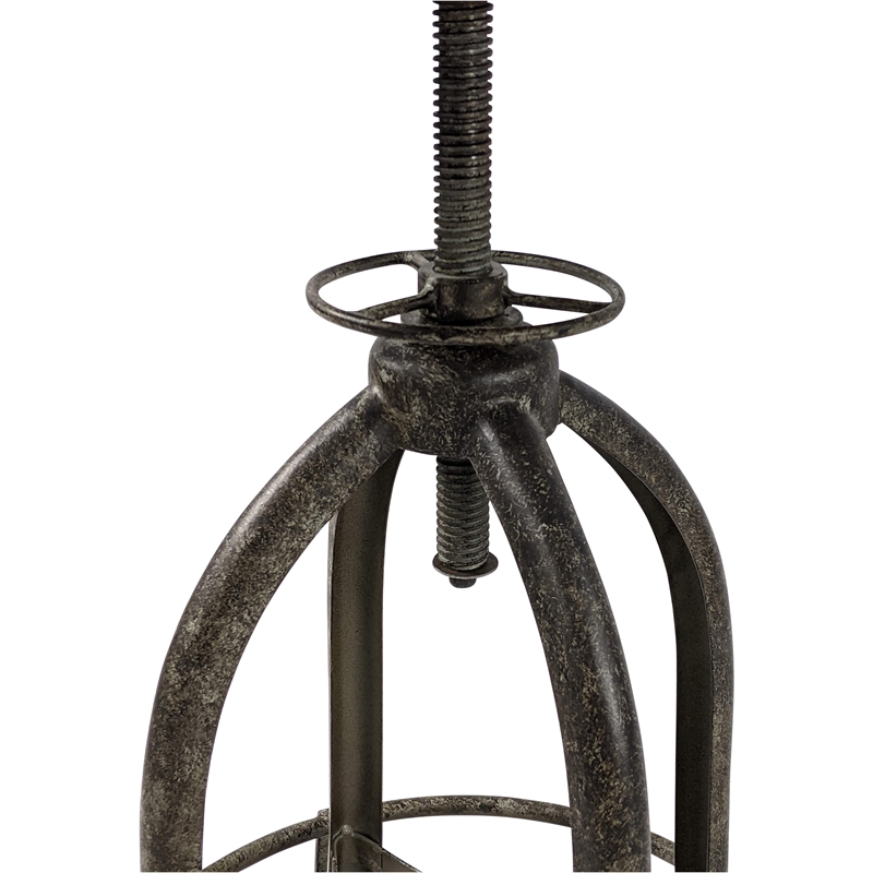 Carolina Classics Mason Adjustable Stool in Natural Driftwood/Aged Iron