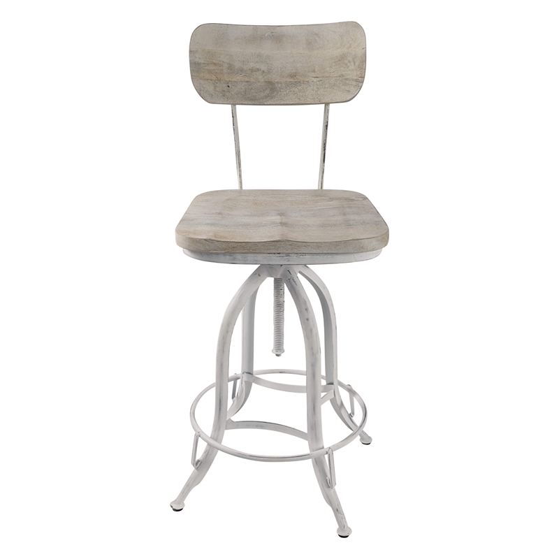 Carolina Classics Mason Adjustable Stool in Whitewash