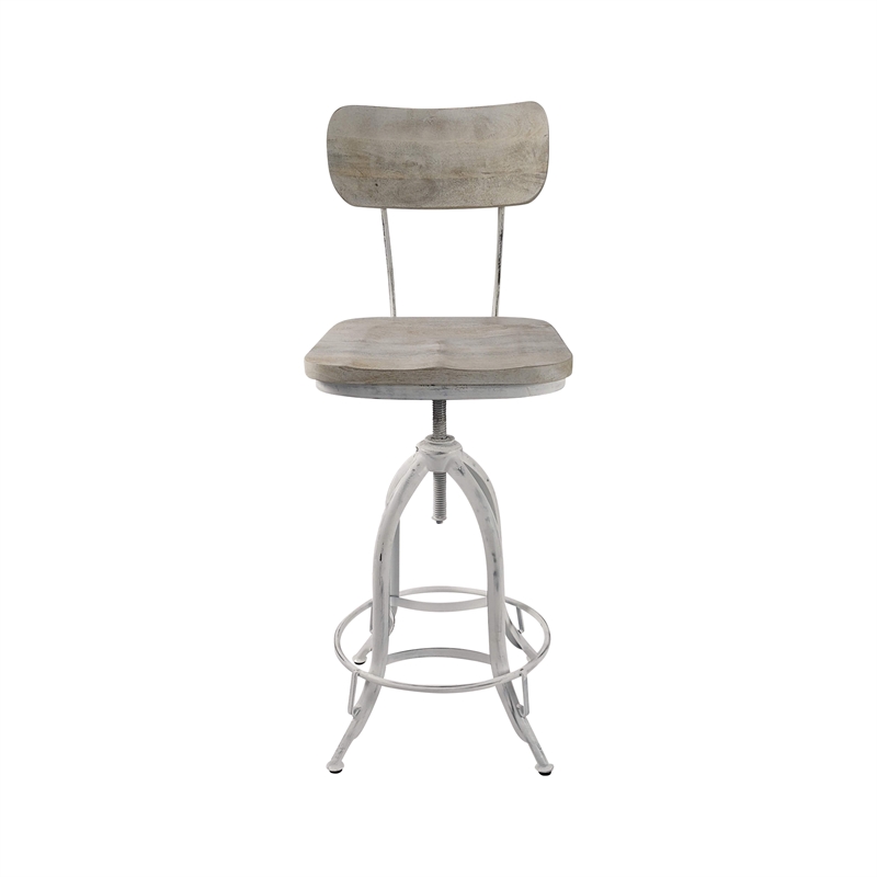 Carolina Classics Mason Adjustable Stool in Whitewash